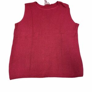 🌸‎ Vintage Coldwater Creek Red Knit Tank Top 1X 🌸